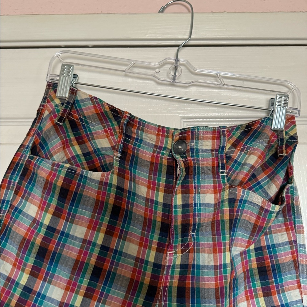 FREE PEOPLE Colorful Plaid Flare Pant